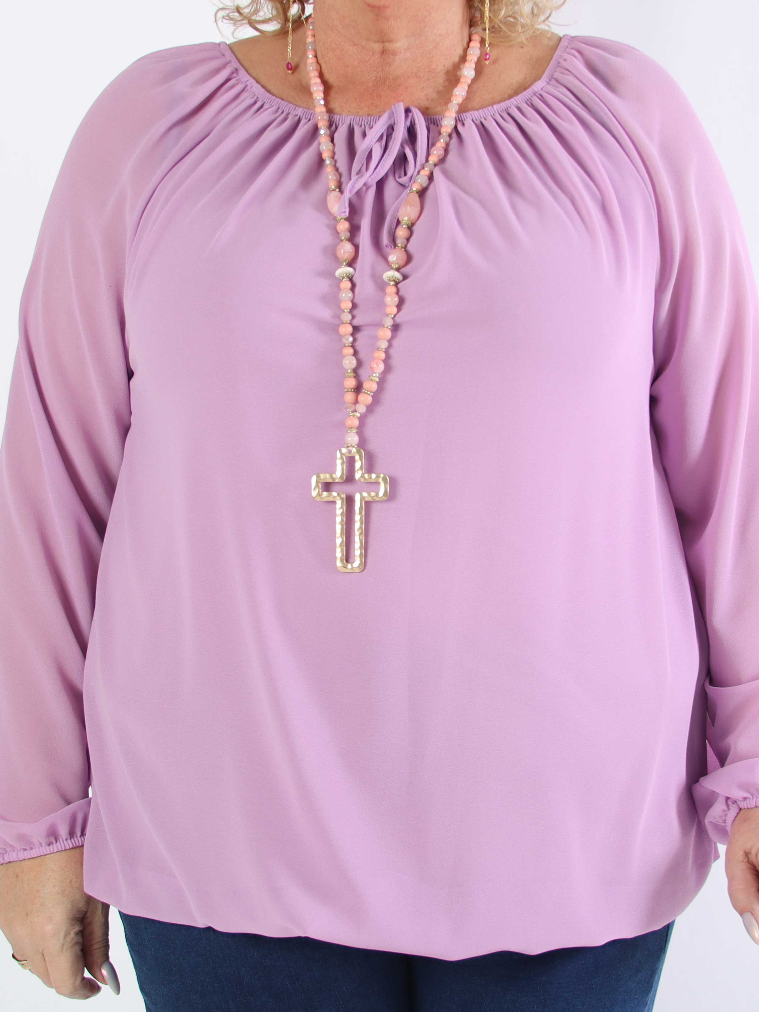 Stef - Fin tunika i chiffonlag med elastikkant